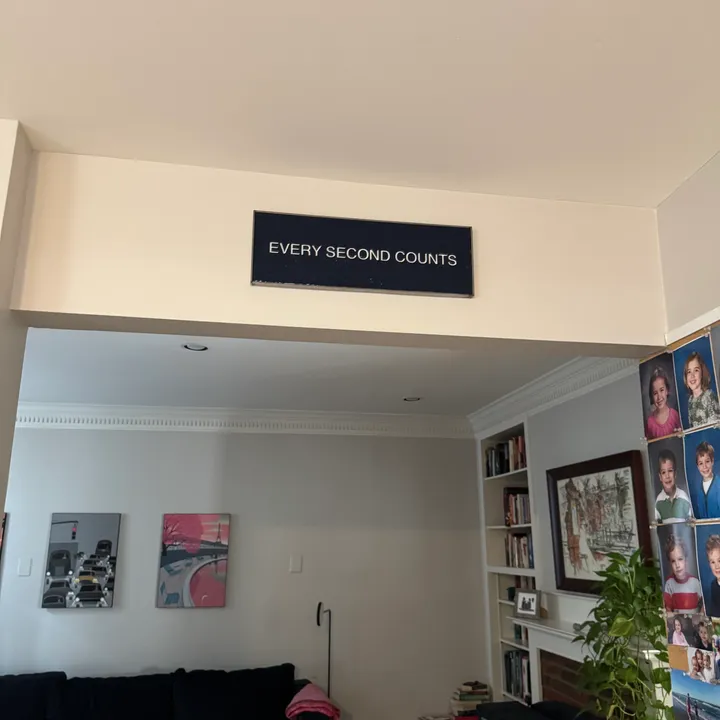 A finished sign hung above the kitchen doorway in my parents’ house